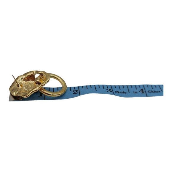 KJL Kenneth J Lane Lion Door Knocker Earrings Rhinestone NOS Avon Vintage 1986 - Picture 7 of 12